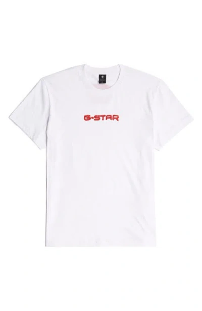G-star Gel Print Organic Cotton T-shirt In White