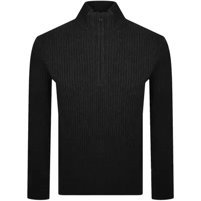 G-star Half Zip Knit Jumper Grey In Gray