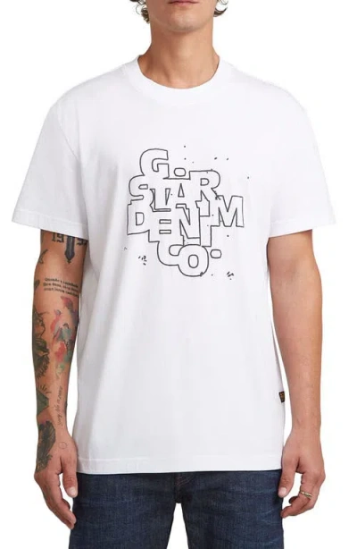 G-star Hd Print Organic Cotton Graphic T-shirt In White