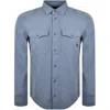 G-star Marine Slim Long Sleeved Shirt Blue In Blue