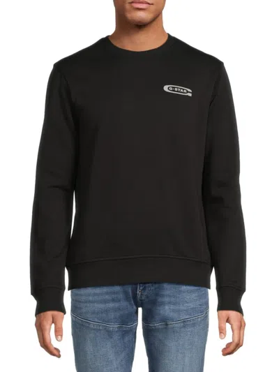 G-star Men's Logo Cotton-blend Sweatshirt In Black