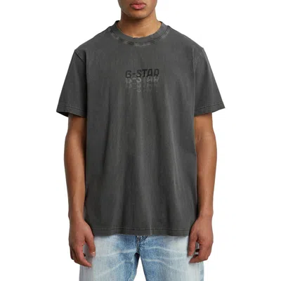 G-star Multilogo Overdyed Loose Fit Organic Cotton Graphic T-shirt In Gray