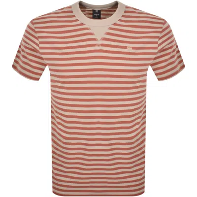 G-star Nifious Striped T Shirt Beige In Sand