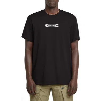 G-star Old Skool Logo Graphic T-shirt In Dark Black