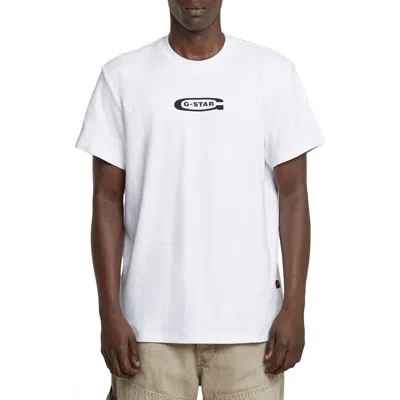 G-star Old Skool Logo Graphic T-shirt In White