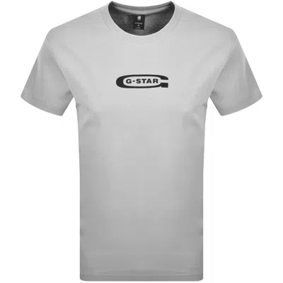 G-star Old Skool Logo T Shirt Grey In Gray