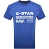G-star G Star Originals Logo T Shirt Pilot Blue