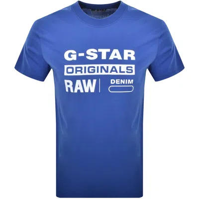 G-star G Star Originals Logo T Shirt Pilot Blue