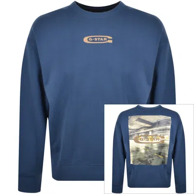 G-star Photo Back Sweatshirt Blue