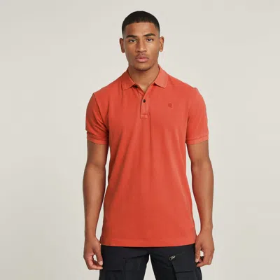 G-star Polo Man  D11595-d756 Dunda Overdyed B571 Antic Red In Orange
