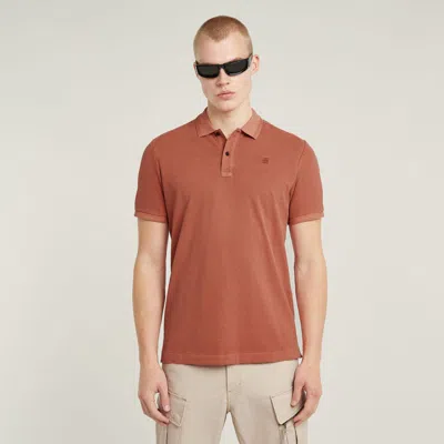 G-star Polo Man  D11595-d756 Dunda Overdyed H034 Etruscan Red In Multi