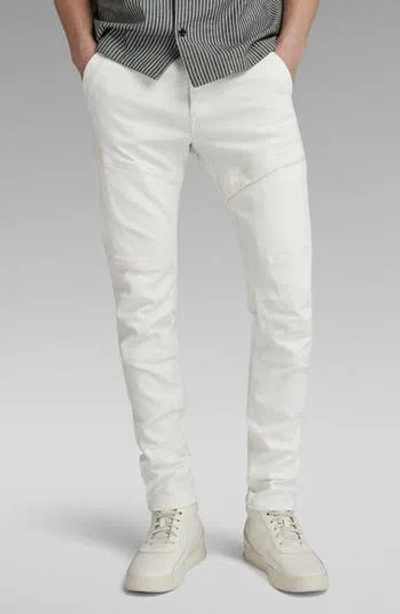 G-star Rackam 3d Stretch Cotton Skinny Jeans In White