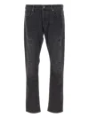 G-star Raw 3301 Distressed Five-pocket Jeans In Black
