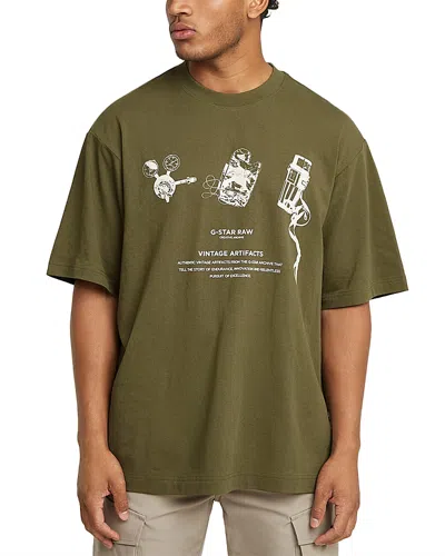 G-star Raw Archive Boxy Tee In Shadow Olive