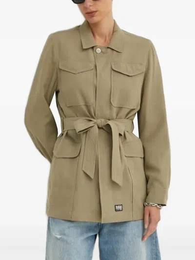 G-star Raw Belted Jacket In Brown