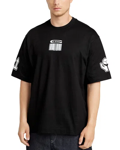 G-star Raw Boxy Fit Barcode Graphic Tee In Dark Black