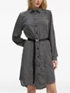 G-star Raw Buttoned Patterned Mini Dress In Black