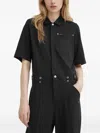 G-star Raw Buttoned Short-sleeve Jumpsuit In Black
