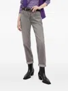 G-star Raw Cuffed-hem Logo-patch Jeans In Gray
