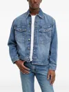 G-star Raw Dakota Logo-patch Pocket Denim Jacket In Blue
