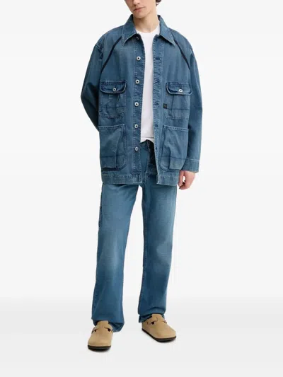 G-star Raw Dakota Logger Cargo-jeans Mit Reissverschlusstasche In Blue