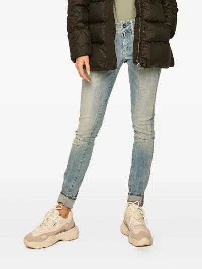 G-star Raw Five-pocket Faded-wash Skinny Jeans In Blue