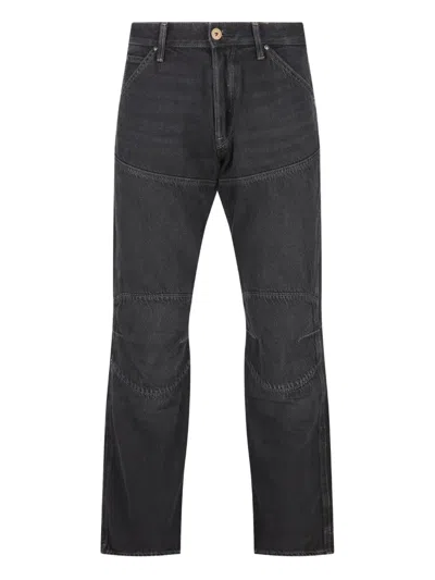 G-star Raw Five-pockets Logo-patch Jeans In Gray