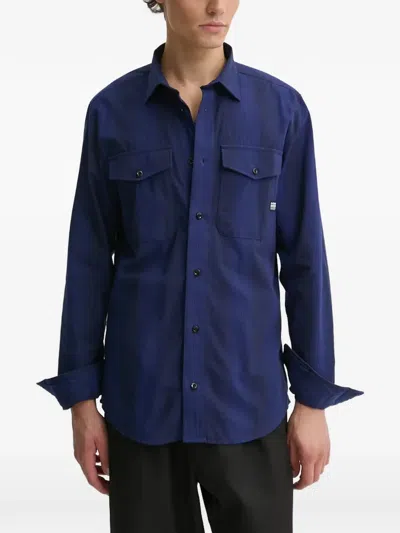G-star Raw Flap-pockets Shirt In Blue