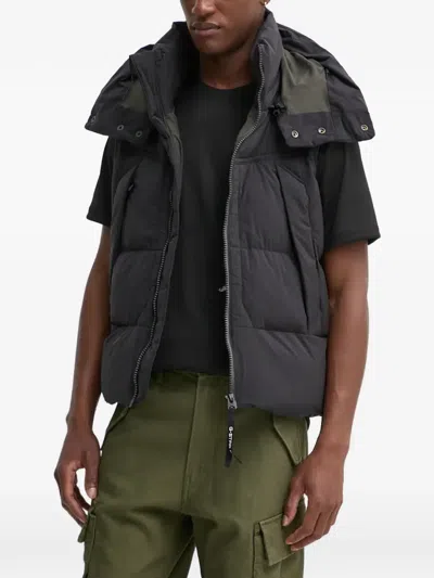 G-star Raw G-whistler Padded Hooded Vest In Black