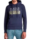 G-star Raw Graphic Hooded Sweatshirt In Servant Blue