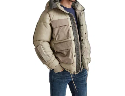 G-star Raw Hooded Puffer Jacket In Light Toggee