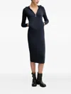 G-star Raw Hooded Zip-front Midi Dress In Blue