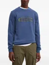 G-star Raw Logo Crew-neck Sweatshirt In Blue