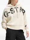 G-star Raw Logo-lettering Hoodie In White