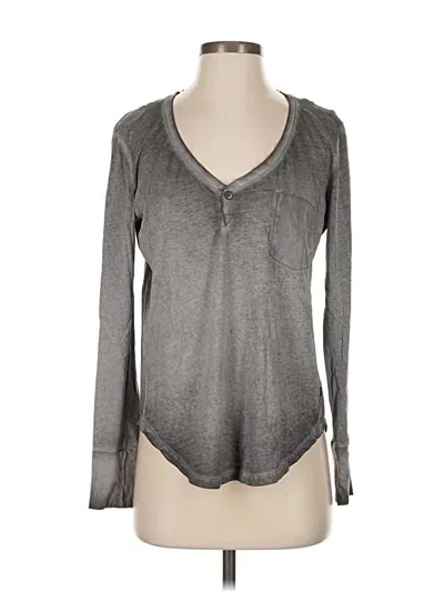 Pre-owned G-star Raw Long Sleeve Henley Shirt In Gray