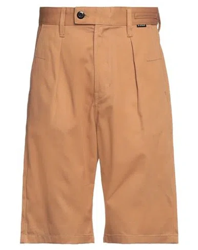 G-star Raw Man Shorts & Bermuda Shorts Camel Size 31 Cotton In Brown