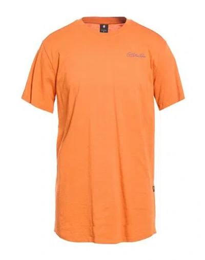 G-star Raw Man T-shirt Orange Size L Organic Cotton