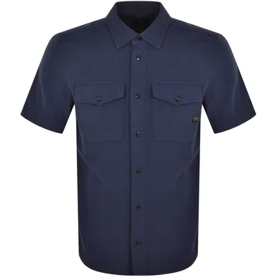 G-star G Star Raw Marine Slim Short Sleeved Shirt Blue