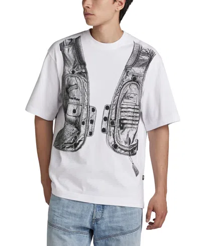G-star Raw Men's Archive Vest Graphic T-shirt In White