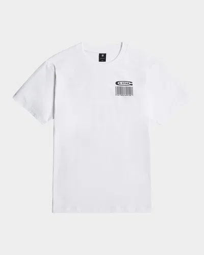 G-star Raw Men's Barcode Relaxed T-shirt In White