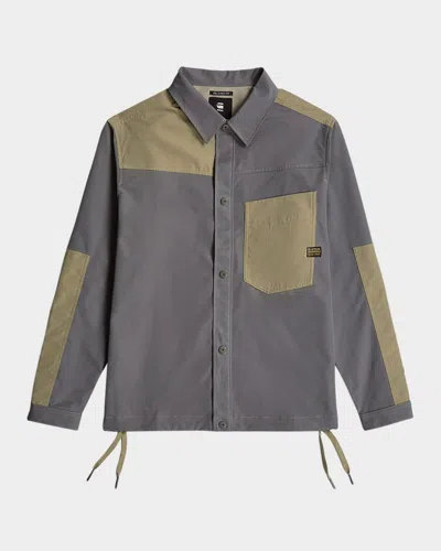 G-star Raw Men's Bicolor Paneled Button-down Shirt In Gs Grey