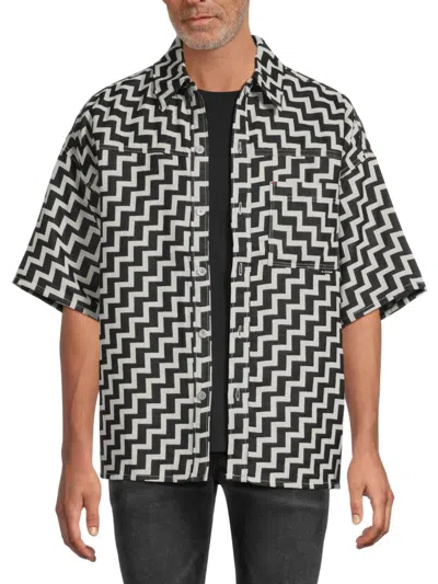 G-star Raw Men's Boxy Cotton Zig-zag Print Shirt