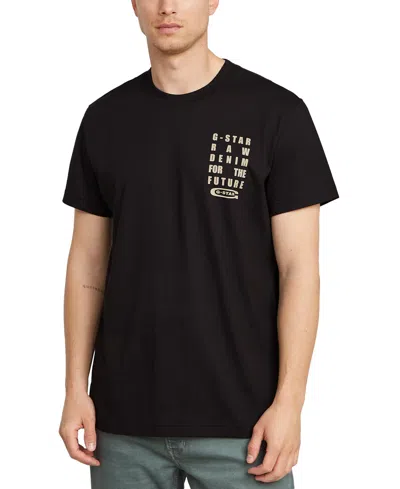 G-star Raw Men's Classic Fit Short Sleeve Graphic T-shirt In Dk Black