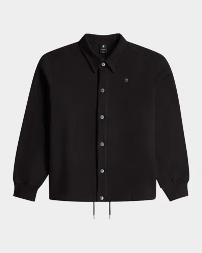 G-star Raw Men's Coach Snap-front Sweater Jacket In Dk Black