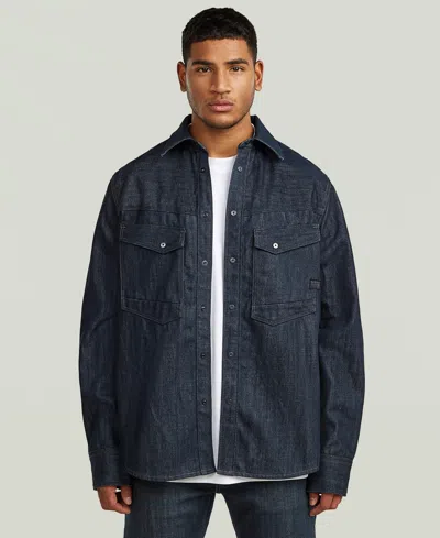 G-star Raw Men's Dakota Regular Collared Overshirt In Blue