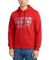 G-star Raw Men's Distressed Originals Regular-fit Logo Print Fleece Hoodie In Acid Red,g