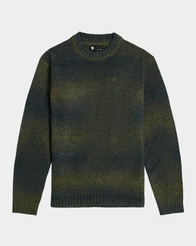 G-star Raw Men's Gradient Stripe Sweater In Dk Moss Gradient