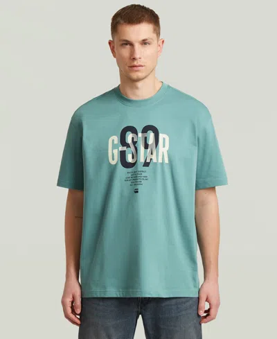 G-star Raw Men's Graphic Logo Crewneck T-shirt In Blue