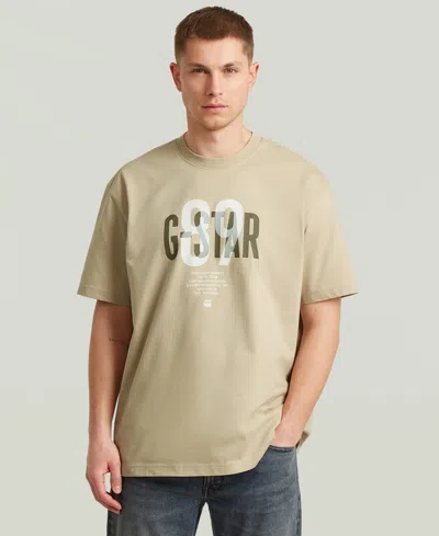 G-star Raw Men's Graphic Logo Crewneck T-shirt In Brown
