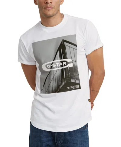 G-star Raw Men's Hq Oldskool Relaxed-fit Logo Graphic T-shirt In White